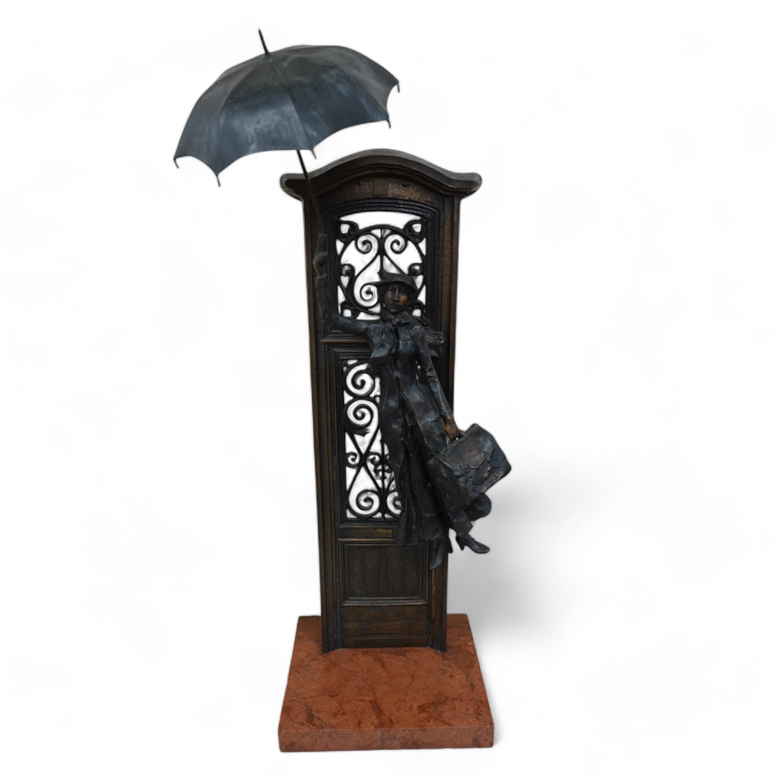 A bronze of Mary Poppins on base, 68cm high. Condition - good